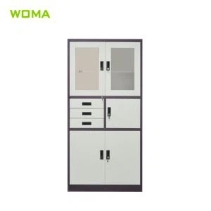 Teräskaappi, jossa 3 laatikkoa