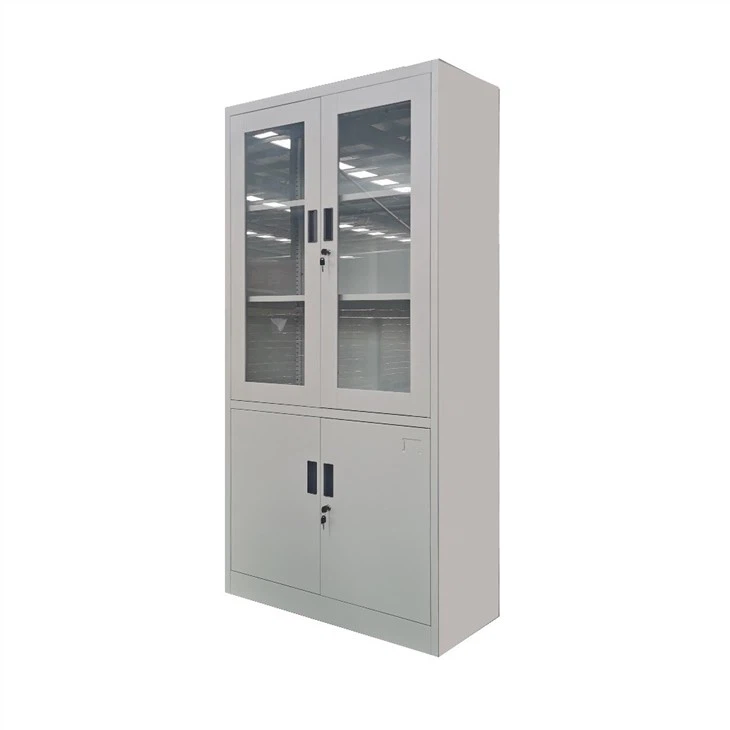 2 glass doors steel file cabinet metal storage (6)